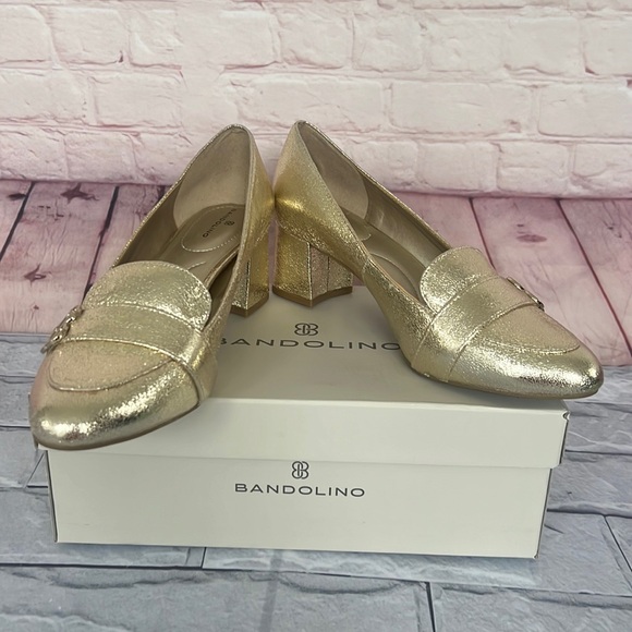 Bandolino gold block heel pumps size 8 - Picture 3 of 8